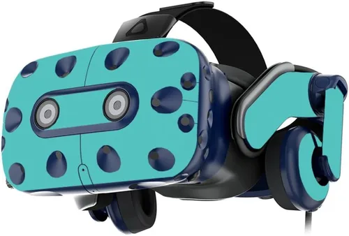 Vista 11 de MightySkins Skin compatible con los auriculares HTC VIVE Pro VR - Azul claro sólido Funda protectora de vinilo duradera y única Fácil de Azul