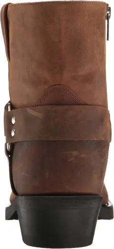 Vista 3 de Botas de motocicleta forradas de cuero con arnés de tobillo para, marrón desgastado