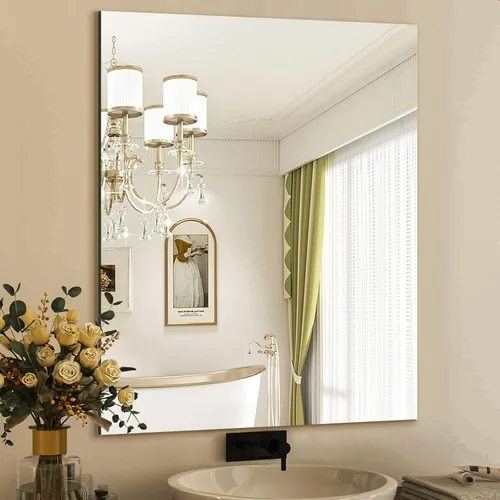 Vista 14 de Espejo Grande de 72" x 36", Espejo de Baño Rectangular Moderno con Borde Pulido Sin Marco, se Cuelga Horizontal o Verticalmente. Espejos de Baño