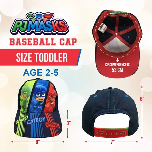 Vista 5 de PJ Masks Catboy, Gekko and Owlette - Gorra de béisbol para niños pequeños