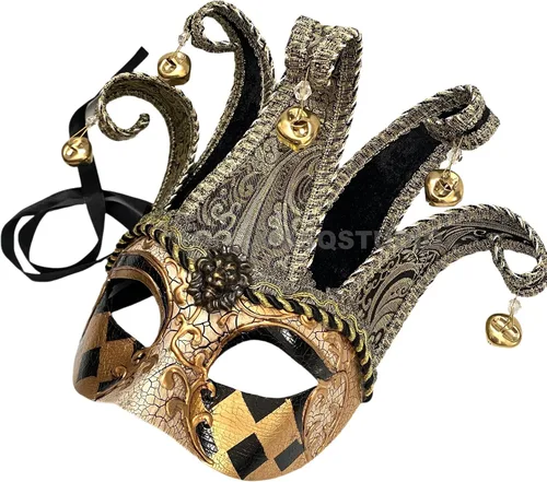 Vista 2 de Máscara unisex para hombre, Mardi Gras, vintage, arlequines, mascarada, Jolly Jester, cosplay, baile, cumpleaños, carnaval