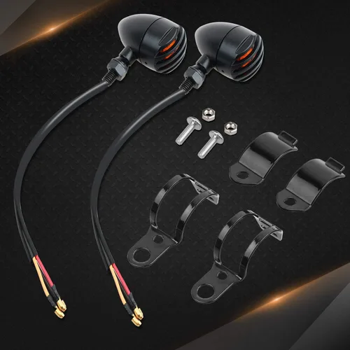 Vista 6 de Luces intermitentes NTHREEAUTO para motocicleta, faros intermitentes de LED, de aluminio y resistentes al agua, luces indicadoras universales