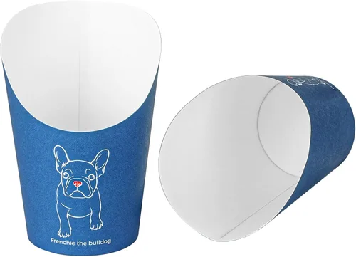 Vista 16 de Restaurantware Bio Tek - Recipientes de papas fritas de 12 onzas, 100 tazas desechables de charcutería, diseño inclinado, redondo, a rayas