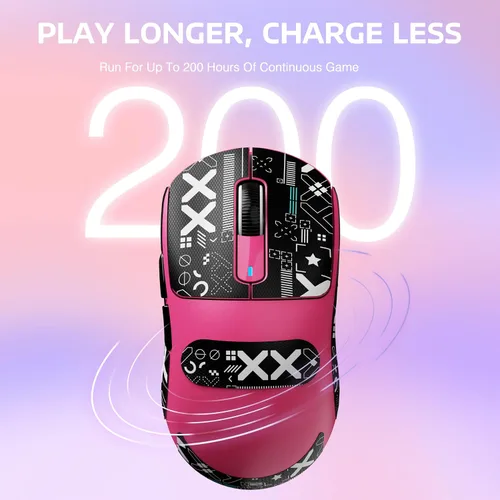 Vista 7 de ATTACK SHARK X3 - Mouse inalámbrico ligero para juegos con tres modos de 2.4G/USB-C con cable/Bluetooth, hasta 26K DPI, sensor óptico PAW3395