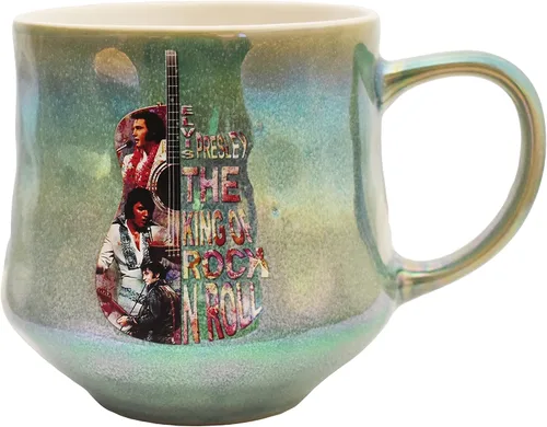Vista 5 de Midsouth Products Taza grande de 16 oz de Elvis Presley con bandera americana del ejército