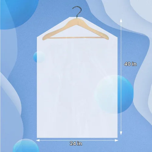 Vista 2 de Bolsas de limpieza en seco, 150 unidades, plástico transparente, tela para colgar