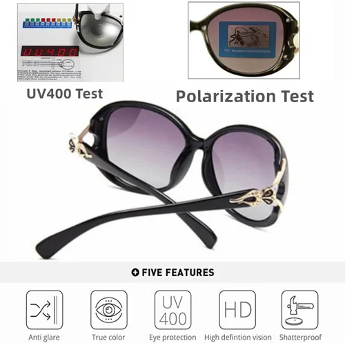 Vista 5 de Lentes de sol polarizados para mujer, lentes de sol modernos y elegantes, con protección UV