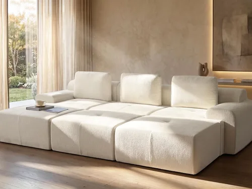 Vista 41 de Sofá de nube de gran tamaño en forma de U de 122 pulgadas, cómodos sofás modulares sin hueso para sala de estar, sofá modular con respaldo alto