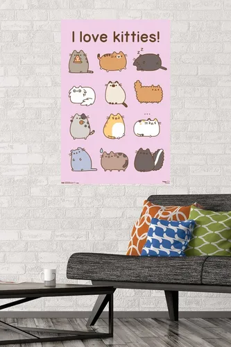 Vista 2 de Trends International Pusheen - Póster de pared de gatitos, 22.375 x 34 pulgadas, versión premium sin marco