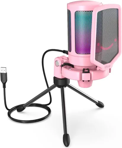 Vista 12 de FIFINE AmpliGame - Micrófono USB A6V para juegos, condensador RGB para Negro