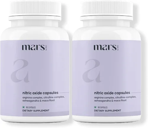 Vista 10 de Mars Cápsulas de óxido nítrico con L-arginina y L-citrulina, suplemento de óxido nítrico preentrenamiento para hombres, flujo sanguíneo y apoyo a