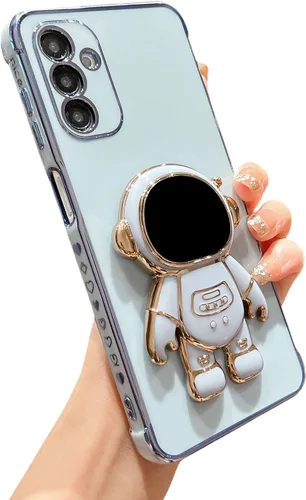 Vista 70 de phylla para Samsung Galaxy A12 Funda de Teléfono con Soporte Oculto de Astronauta Chapado en Oro de Lujo Lindo Astronauta Lateral Lindo