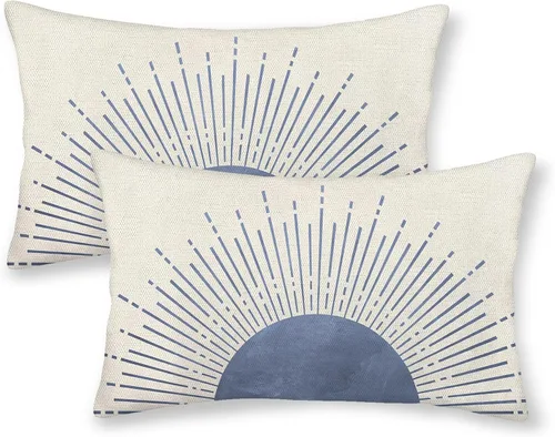 Vista 17 de Fundas de Almohada de Antílope 16x16 Paquete de 2, Fundas de Almohada Decorativas con Estampado de Piel de Animal Azul Marino, Fundas de Almohada
