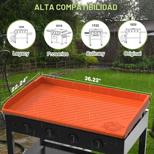 Vista 7 de Funda de silicona para plancha Blackstone de 36 pulgadas, cubierta de parrilla de borde completo para plancha omnívora, accesorios Blackstone