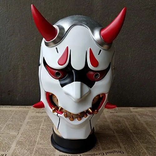 Vista 2 de Rulercosplay Máscara de cosplay de Halloween, máscara Hannya versión monstruo, máscara de cosplay