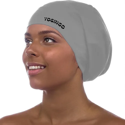 Vista 9 de Gorra de natación extragrande – gorro de natación para cabello largo, rastas, cabello ondulado, extensiones de cabello, trenzas, rizos y afros