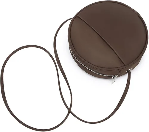 Vista 40 de Bolso circular para mujer, bolso cruzado redondo con cremallera Verde militar/nailon