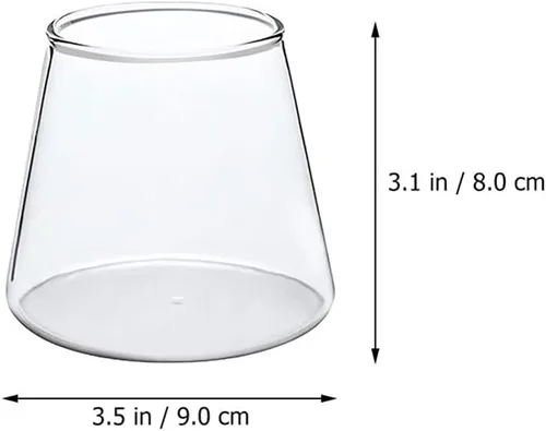 Vista 2 de Happyyami Mount Glass - Taza de cerveza creativa de cristal, 2 unidades, taza de vidrio de 10.1 fl oz, taza de café helado para jugo, latte