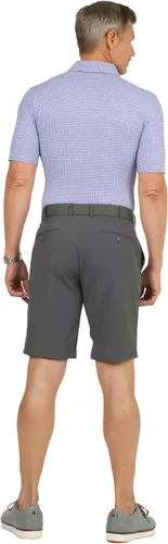 Vista 7 de IBKUL Polo de manga corta para hombre con protección solar UPF 50+ Icefil Cooling Circle Grid Print 94150 (ajuste moderno)