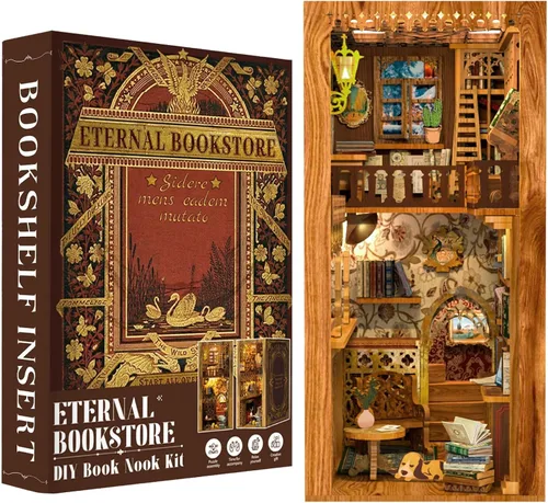 Vista 15 de Fsolis Kit de rincón de libro japonés - Kit de casa en miniatura de bricolaje