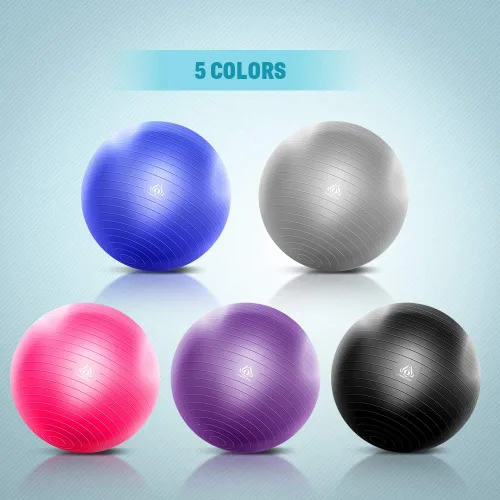 Vista 6 de Forbidden Road Pelota de yoga para entrenamiento, estabilidad, fitness y terapia física con bomba