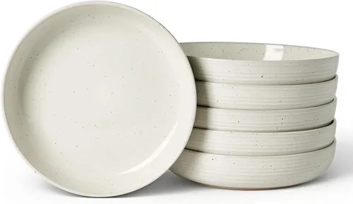 Vista 56 de famiware Milkyway - Juego de 4 cuencos para pasta, 33 onzas, hilo beige