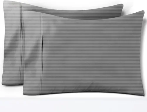 Vista 20 de TEXAS LINEN CO. Juego de 4 fundas de almohada tamaño queen de 100% algodón egipcio - Fundas de almohada de lujo de 600 hilos tamaño queen/estándar