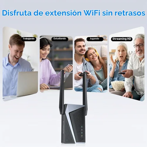 Vista 7 de Amplificador de señal WiFi 2026, repetidor de Internet de 15,899 pies Negro