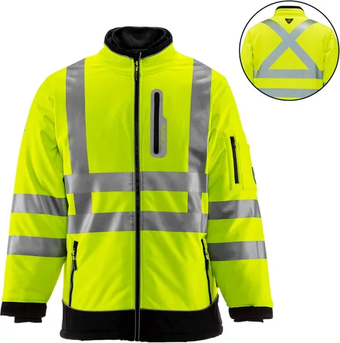 Vista 5 de RefrigiWear Chaqueta HiVis Extreme Softshell, abrigo aislante, clasificación de comodidad de -60°F