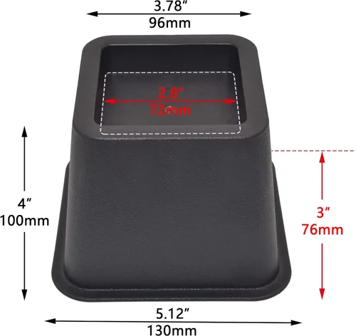 Vista 2 de HauSun Elevadores de cama de 3 pulgadas, marco de muebles cuadrado resistente para cama, sofá, silla, escritorio, sofá y litera, 4