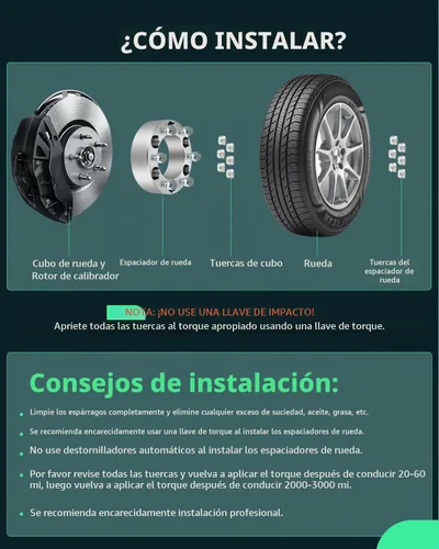 Vista 6 de [Usado] SCITOO Espaciadores de rueda de 5 x 114.3 a 5 x 127, 5 lengüetas, 4 unidades, adaptadores de espaciadores de rueda de 1.25 pulgadas, 5x4.5 a