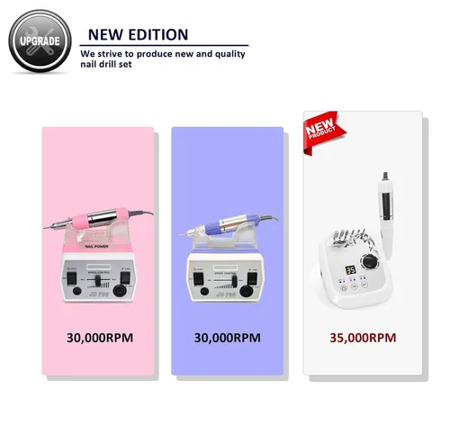 Vista 9 de JD700 - Taladro de uñas eléctrico mejorado, brocas de uñas para uñas acrílicas, herramientas profesionales de manicura y pedicura de 30000 RPM
