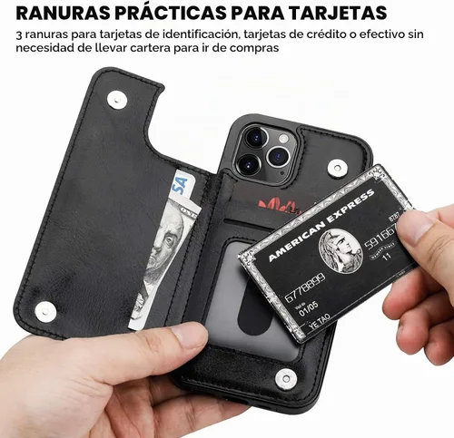Vista 4 de ONETOP Compatible con iPhone 12 Compatible con iPhone 12 Pro Funda Cartera con Portarjetas, Funda de Cuero PU con Soporte y Ranuras para Tarjetas