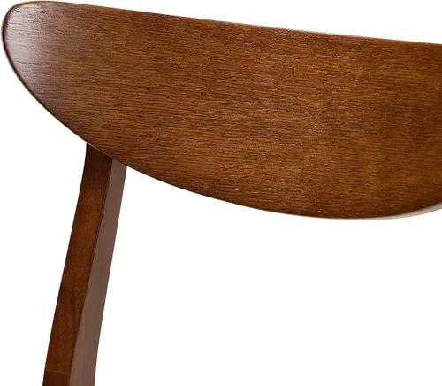 Vista 5 de Baxton Studio Parlin Mid-Century - Juego de 4 sillas de comedor de madera con acabado de madera de color beige claro de transición moderna
