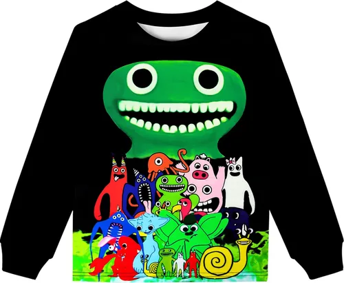 Vista 2 de Boys Girls Garten of Banban Pants Set Kids Horror Game Monster Tee Shirt 2PCS Long Sleeve Cartoon Party Outfit