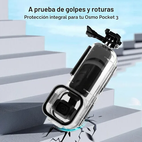 Vista 7 de PULUZ Funda de buceo para DJI Osmo Pocket 3 Funda impermeable PC carcasa protectora 147.6 ft/147 pies cubierta de buceo submarino con accesorios