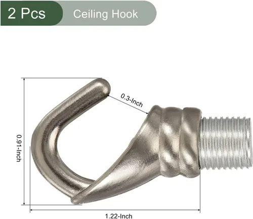 Vista 2 de YOKIVE 2 ganchos de techo de aleación M10, colgador de accesorios colgantes galvanizados Lámpara de araña colgante, ideal para el hogar