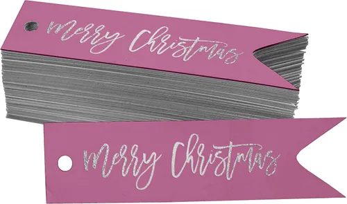 Vista 37 de Etiquetas colgantes con texto en inglés «Merry Christmas» para botellas de papel de aluminio, paquete de 50 unidades Aqua Blue