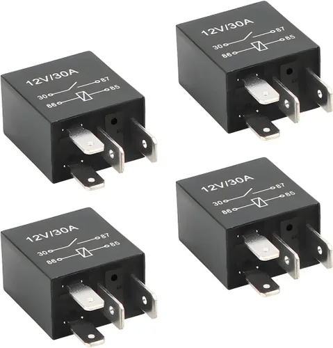 Vista 8 de Relé de Coche de 4 Pines 12V 30A, Relé de Arranque Impermeable Multiusos para Motor, Accesorios de Repuesto Eléctricos Automotrices Estándar