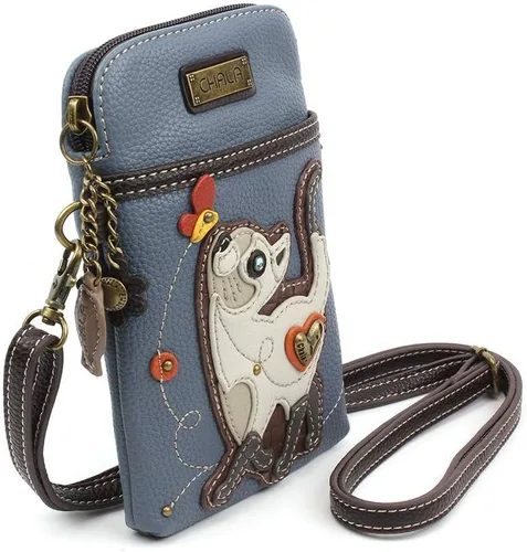 Vista 2 de CHALA Cat Collection Cell Phone Crossbody Purse-Women PU LeatherCanvas Multicolor Handbag with Adjustable Strap