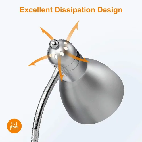Vista 5 de LEPOWER Lámpara de pie, lámpara de pie de metal con cuello de cisne ajustable para dormitorio Easy to Assemble, E26 Base, Sturdy Metal Base
