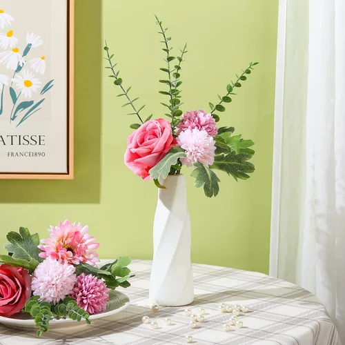 Vista 3 de Didaey 30 jarrones de plástico compuesto a granel, pequeños jarrones cónicos altos para centros de mesa, jarrón irrompible para decoración de bodas