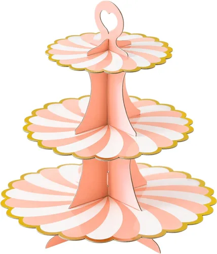 Vista 33 de Soleebee Soporte para Cupcakes de 3 Niveles, Torre de Cupcakes de Cartón, Torre de Soporte para Pasteles de Postre para Decoración de Cumpleaños