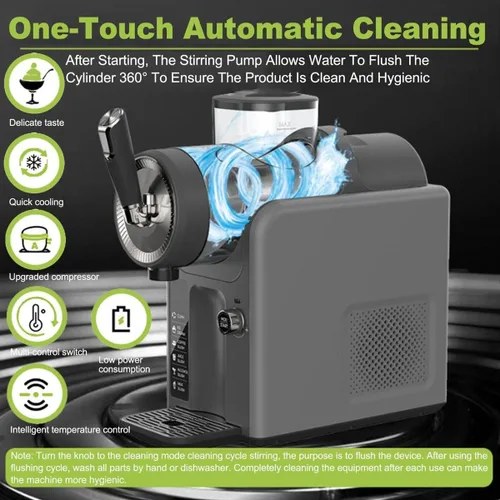Vista 2 de Máquina de granizado de hielo, máquina para hacer granizados domésticos de 1.8L con autolimpieza, máquina profesional de bebidas congeladas de 150