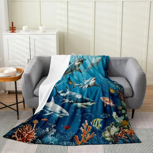 Vista 49 de Erosebridal Hammerhead Shark Flannel Blanket 40x50 Marine Life Fuzzy Plush Throw for Sofa Couch Hammerhead Shark Lover Gifts Ocean Sealife Fleece