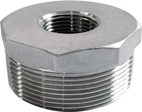 Vista 15 de Adaptador de acero inoxidable de 1 pulgada macho NPT a 1/2" hembra NPT reductor hexagonal buje adaptador de montaje de tubería (paquete de 5)