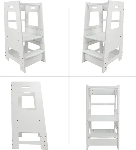 Vista 4 de DEARYOU Taburete para niños pequeños, taburete de cocina para niños pequeños, taburete auxiliar de cocina para niños pequeños, taburete