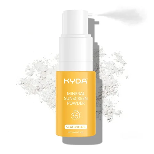 Vista 11 de KYDA Champú seco en polvo SPF 35, 0.71 onzas de tamaño de viaje Mineral Scalp Sunscrren Champú seco para mujeres y hombres, sin aerosol, champú