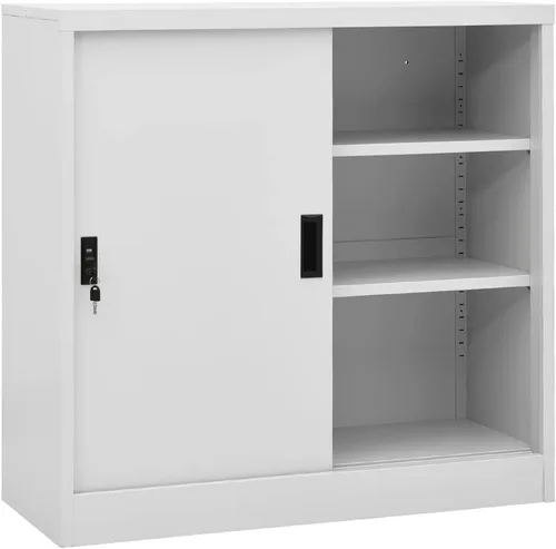Vista 22 de Archivador de metal de 2 cajones, archivador de acero para oficina con cerradura para el hogar y la oficina, 35.4 x 18.1 x 28.5 pulgadas (blanco)