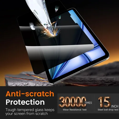 Vista 6 de PandaShield Paquete de 2 protectores de pantalla de privacidad de fácil instalación para iPad Air [11 pulgadas] M4/M3/M2 (2026/2025/2024)